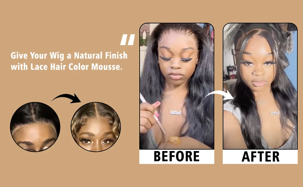 Lace Tint Mousse & Wig Glue Set – Waterproof, Extra Hold Adhesive Foam with Edge Control Hair Wax Stick