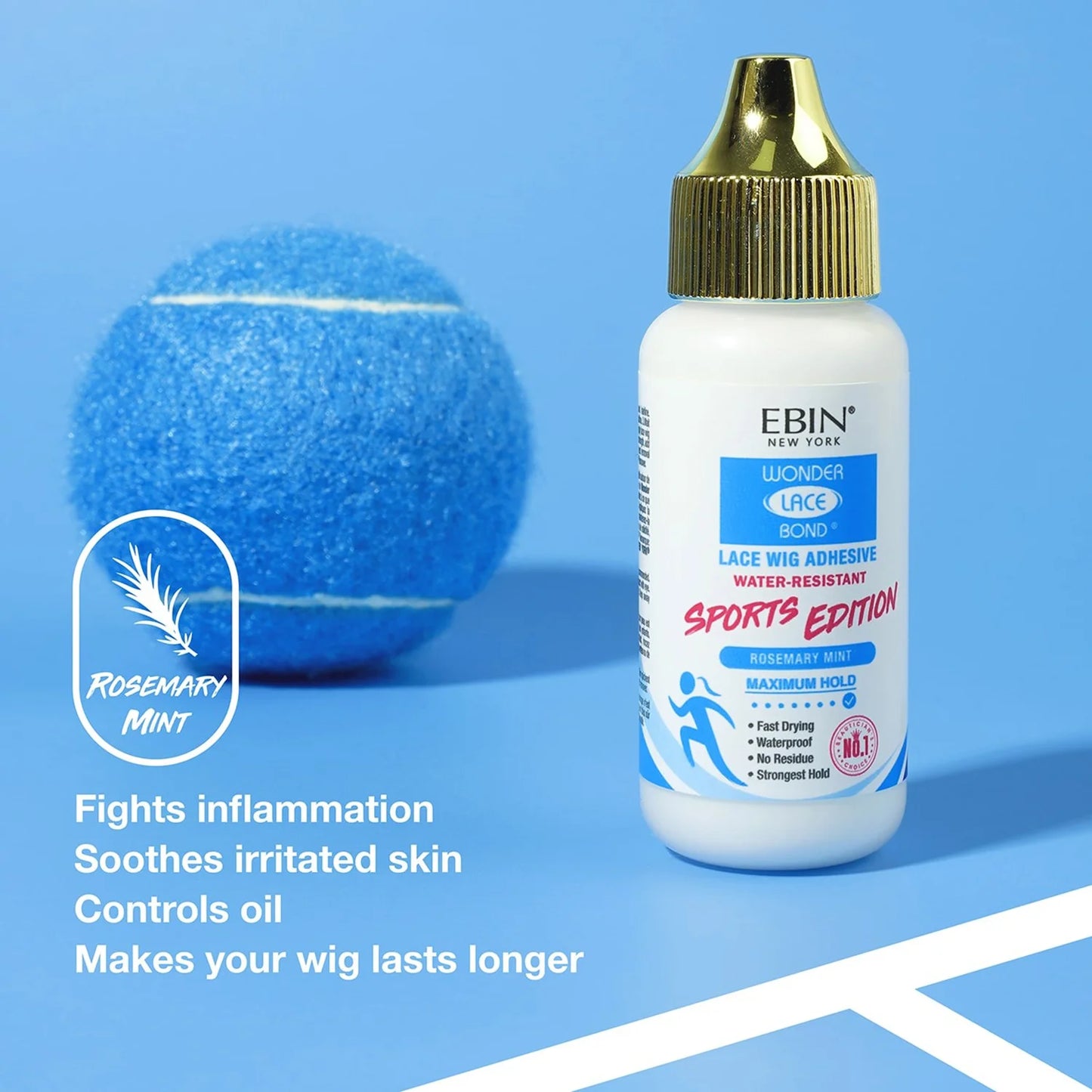 Ebin New York Wonder Lace Bond Sports Edition Adhesive 1.15oz – Extreme Hold for Active Wear