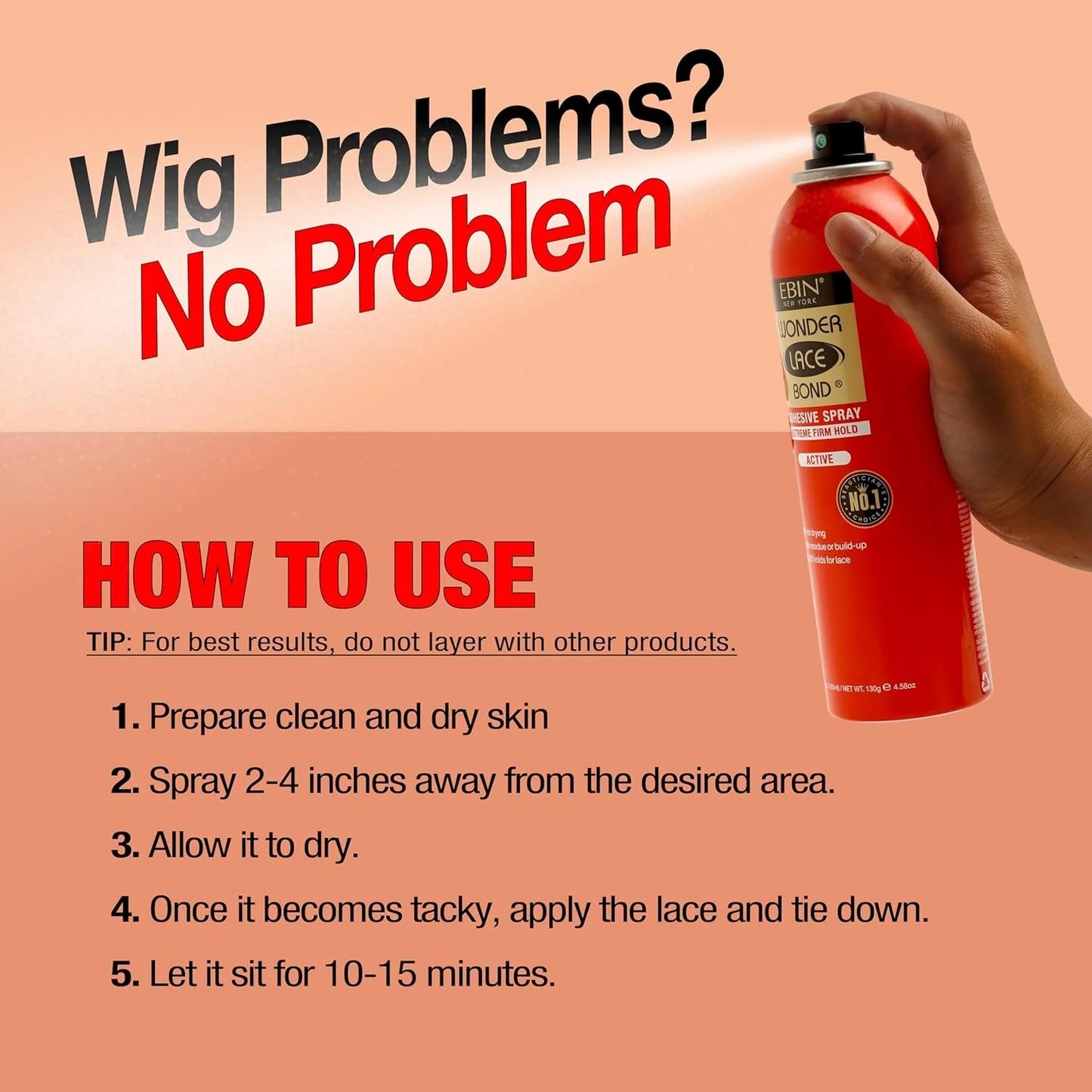 Ebin New York Wonder Lace Bond Melting Spray – Extreme Firm, Sweat & Water-Resistant Hold