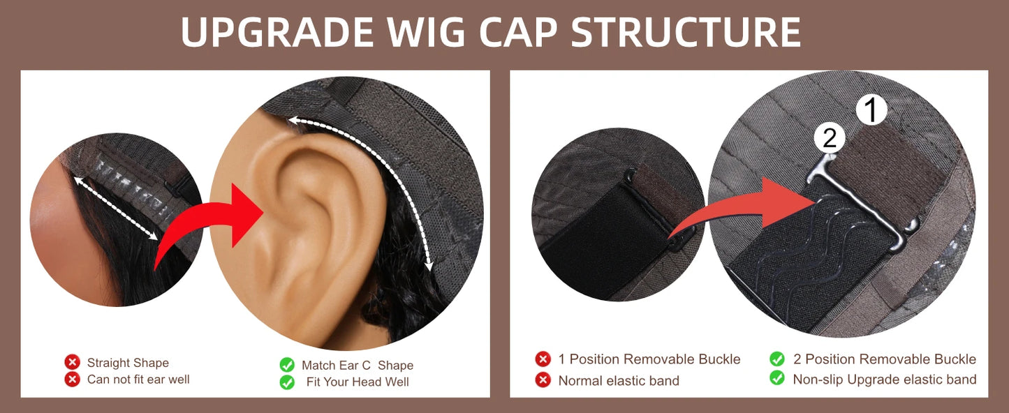 Unice Yaki Straight Bob Wig – 7x5 Drawstring Cap, Pre-Cut, Pre-Bleached, Glueless Human Hair