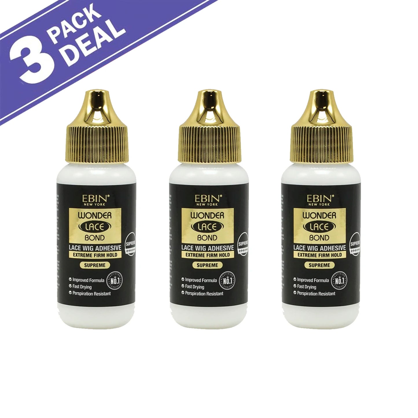 Ebin New York Wonder Lace Bond – Ultra Strong 1.15oz Wig Adhesive for Extreme Hold, All-Day Wear
