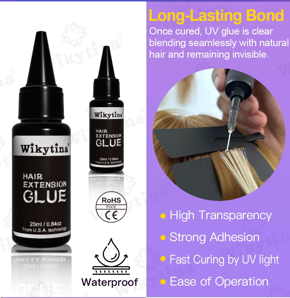 Wikytina V-Light UV Hair Extension Kit – Tools Set with UV Glue & Remover Machine, Premium Salon Styling Upgrade