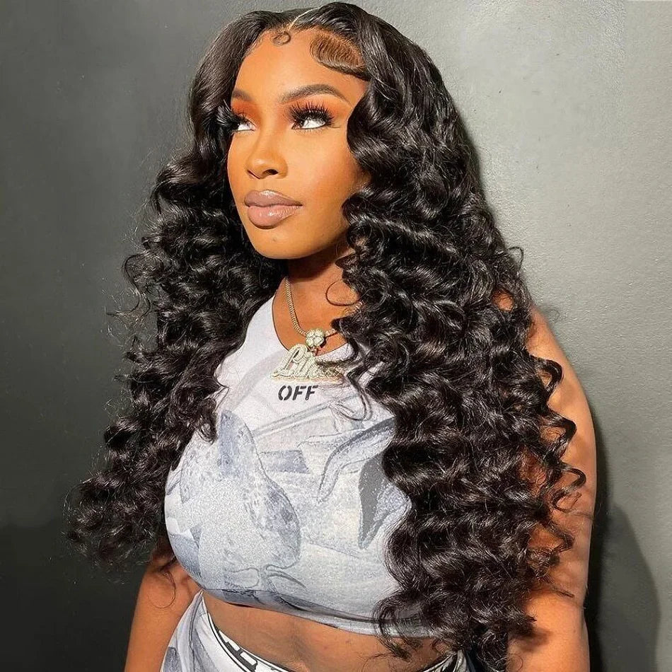 30–40" Loose Deep Wave Wig – 13x6/13x4 HD Lace Frontal, 360 Full Lace Pre-Plucked Brazilian Human Hair