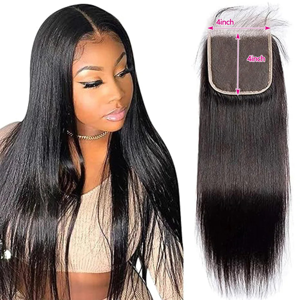 Straight Brazilian Human Hair – 13x6/13x4 HD Lace Frontal & 4x4/5x5/6x6 Transparent HD Lace Closure