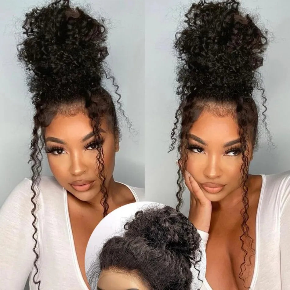 30–40" 360 Full Lace Deep Wave Wig – Pre-Plucked, Natural Hairline HD Lace, Curly Human Hair