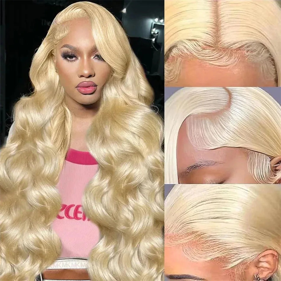 36–40" 613 Honey Blonde Body Wave Wig – 250% Density, 13x6/13x4 HD Lace Front Human Hair