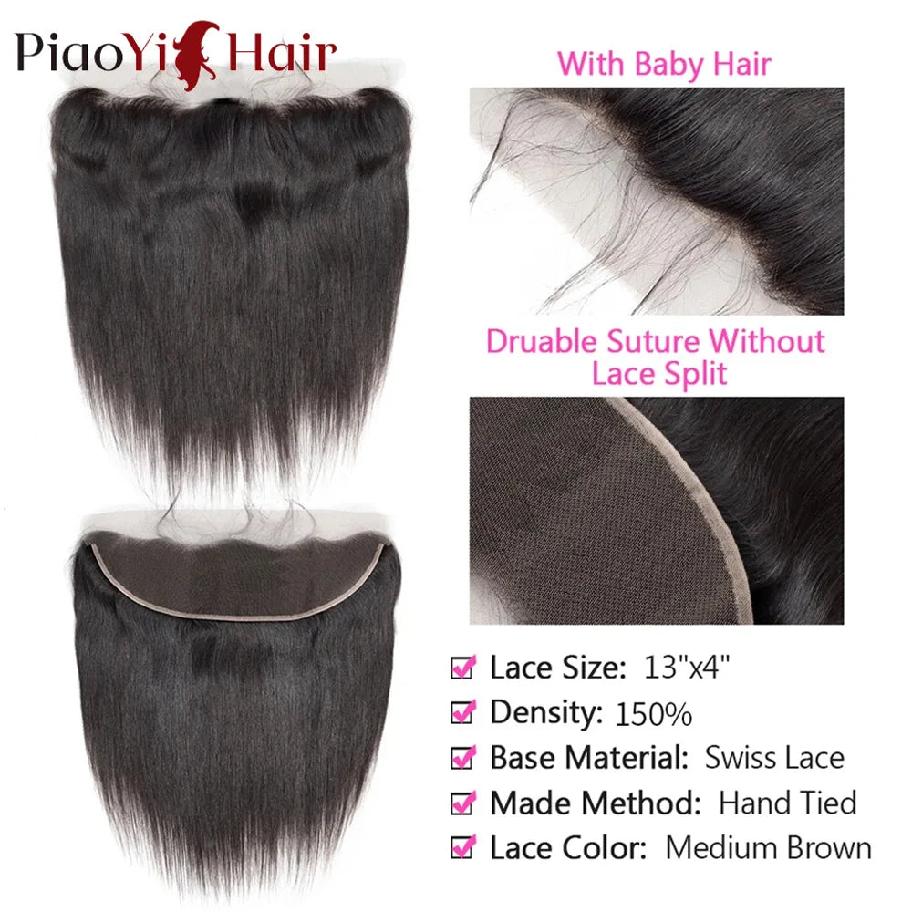 Straight Brazilian Human Hair – 13x6/13x4 HD Lace Frontal & 4x4/5x5/6x6 Transparent HD Lace Closure