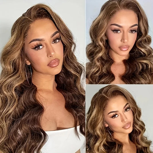 30" Body Wave 4/27 Honey Blonde Lace Front Wig – 13x6 HD Lace Frontal Human Hair
