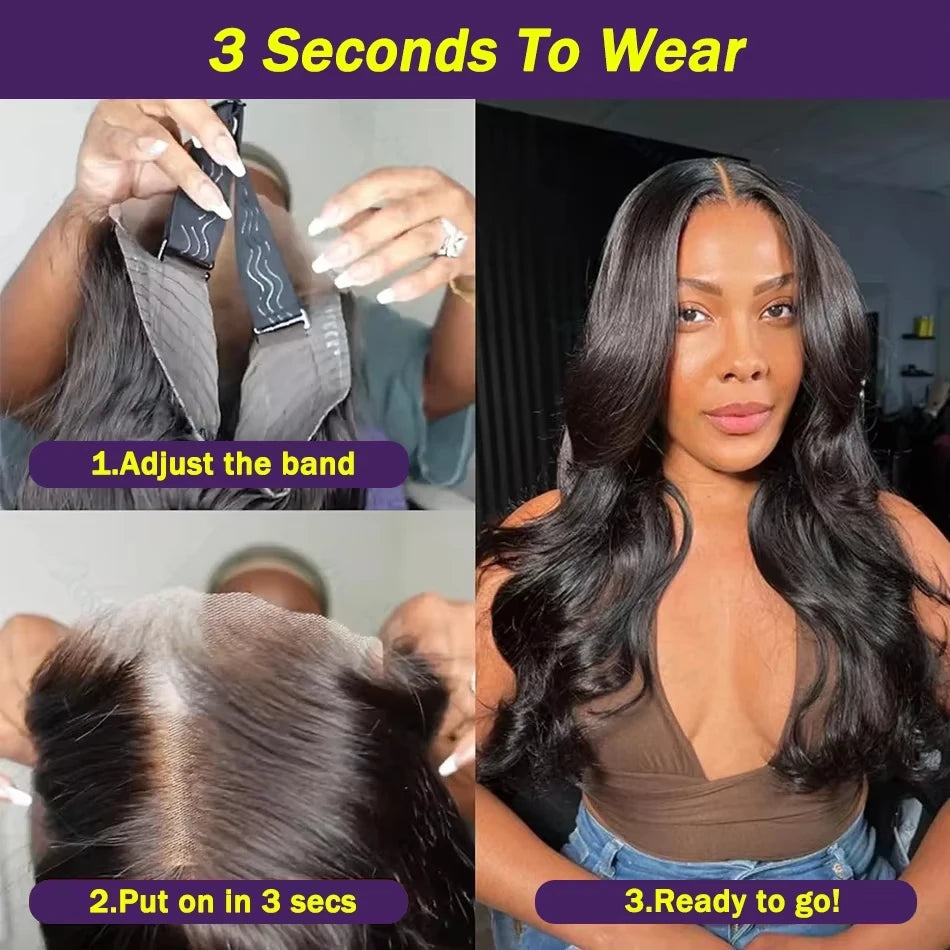 Glueless Body Wave Lace Closure Wig – 4x4/5x5 HD Transparent, Pre-Cut & Pre-Plucked Brazilian Human Hair