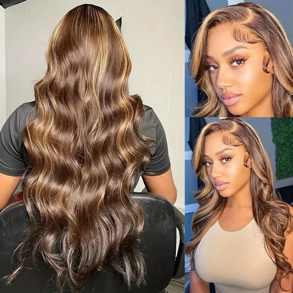 30" Body Wave 4/27 Honey Blonde Lace Front Wig – 13x6 HD Lace Frontal Human Hair