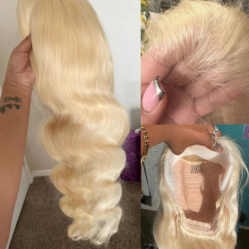 36–40" 613 Honey Blonde Body Wave Wig – 250% Density, 13x6/13x4 HD Lace Front Human Hair