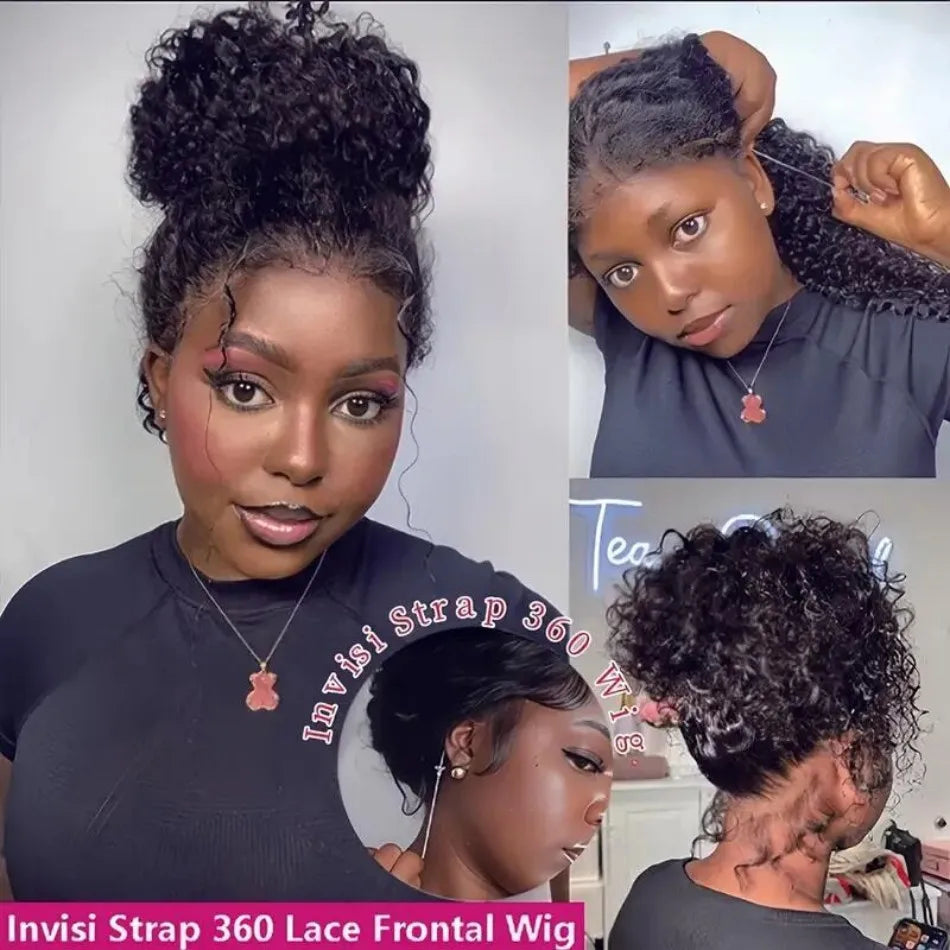 30–40" 360 Full Lace Deep Wave Wig – Pre-Plucked, Natural Hairline HD Lace, Curly Human Hair