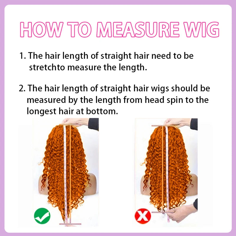 Water Wave Ginger Lace Front Wig – #350 Color, 13x4/13x6 Deep Curly Brazilian Human Hair