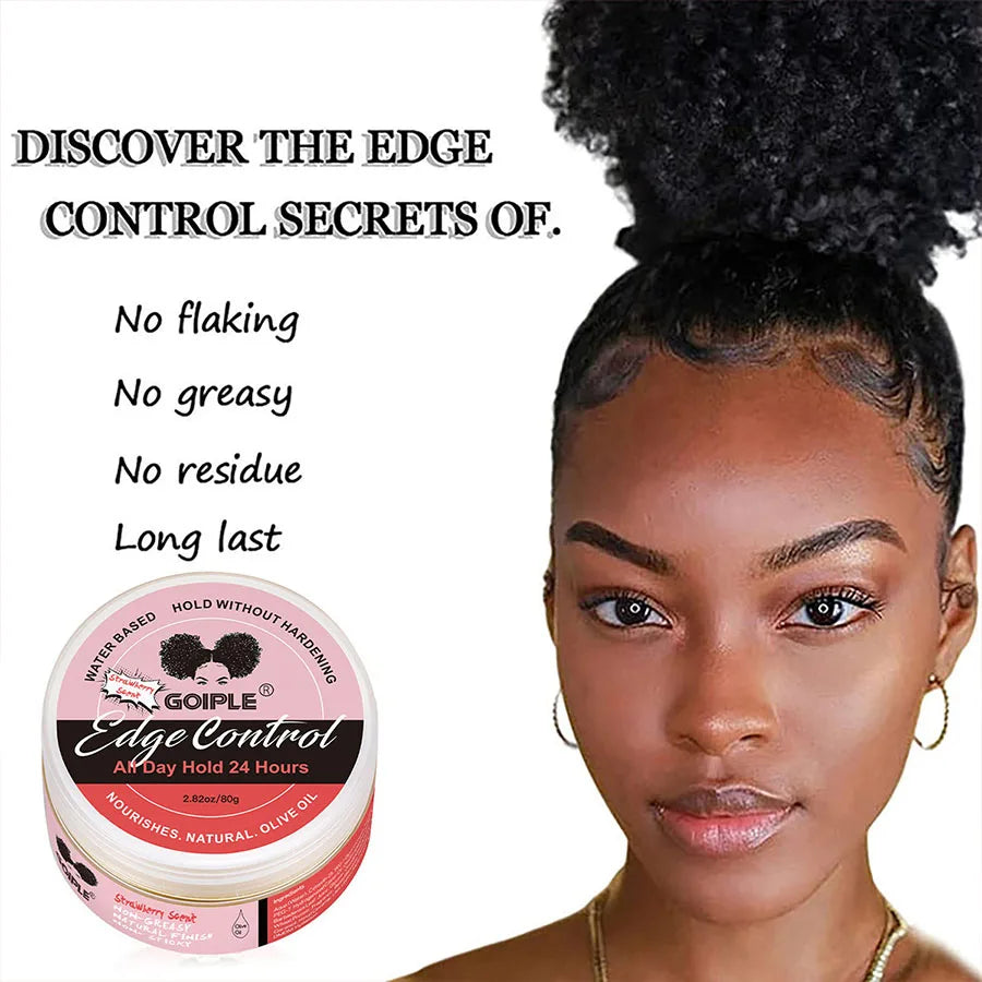 GOIPLE Edge Control Gel Set – Strong Hold 4C Pomade, Hair Wax Stick, Frizz Tamer with Brush & Band