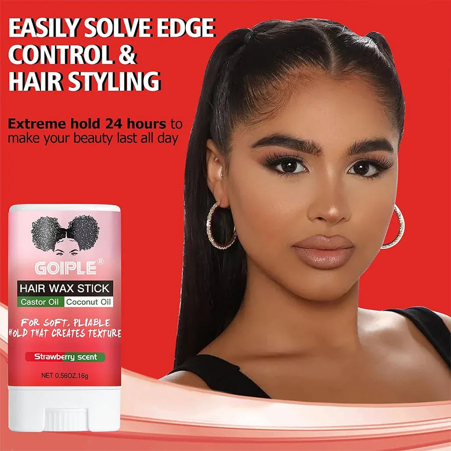 GOIPLE Edge Control Gel Set – Strong Hold 4C Pomade, Hair Wax Stick, Frizz Tamer with Brush & Band