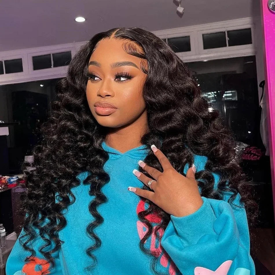 30–40" Loose Deep Wave Wig – 13x6/13x4 HD Lace Frontal, 360 Full Lace Pre-Plucked Brazilian Human Hair