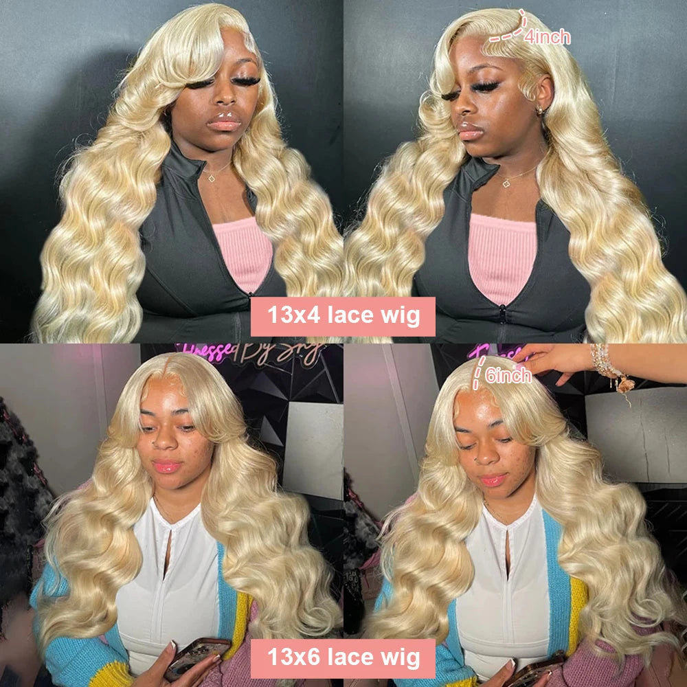 36–40" 613 Honey Blonde Body Wave Wig – 250% Density, 13x6/13x4 HD Lace Front Human Hair