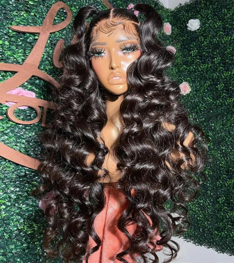 30–40" Loose Deep Wave Wig – 13x6/13x4 HD Lace Frontal, 360 Full Lace Pre-Plucked Brazilian Human Hair