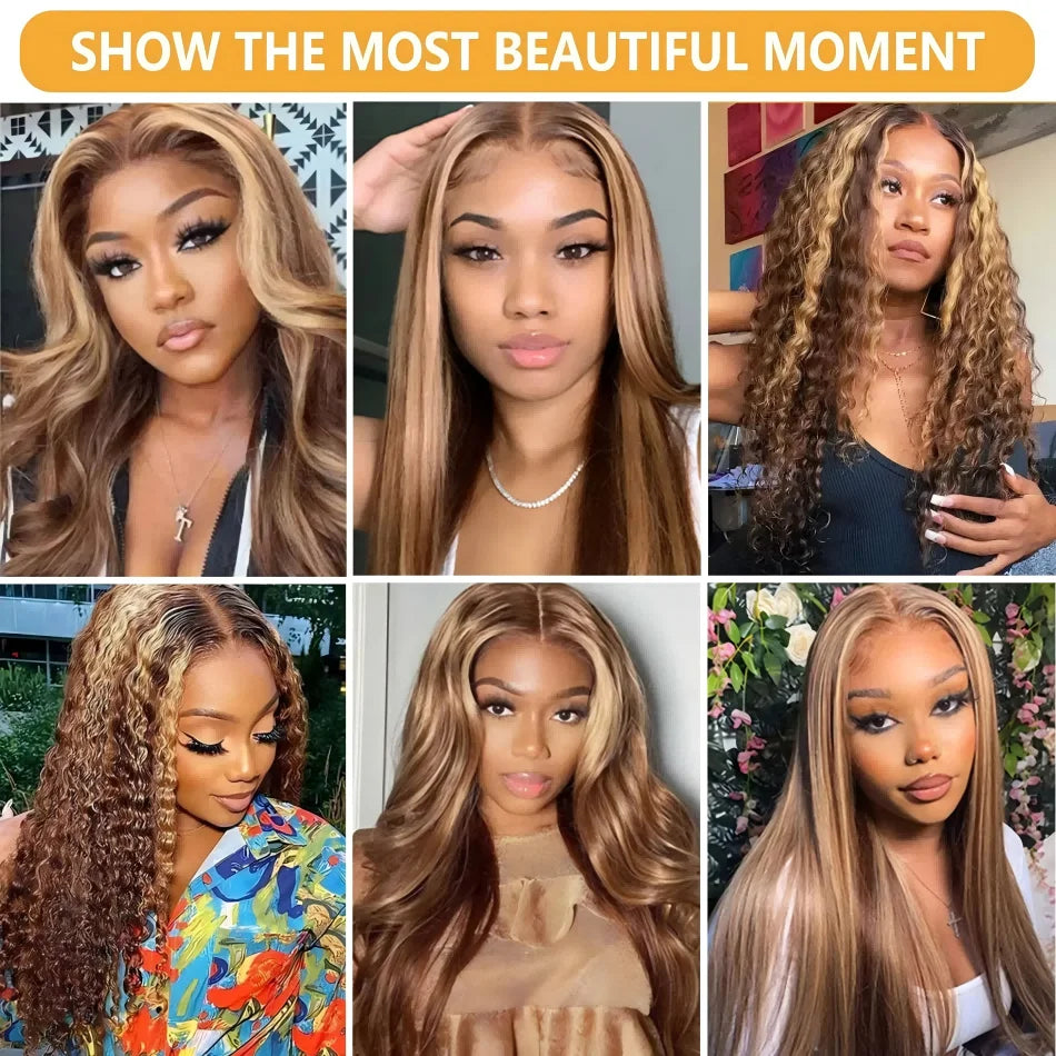 30" Body Wave 4/27 Honey Blonde Lace Front Wig – 13x6 HD Lace Frontal Human Hair