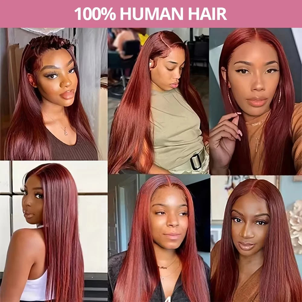 Bone Straight Chocolate Brown Lace Front Wig – 13x4/13x6 HD Transparent, Pre-Plucked Colored Human Hair