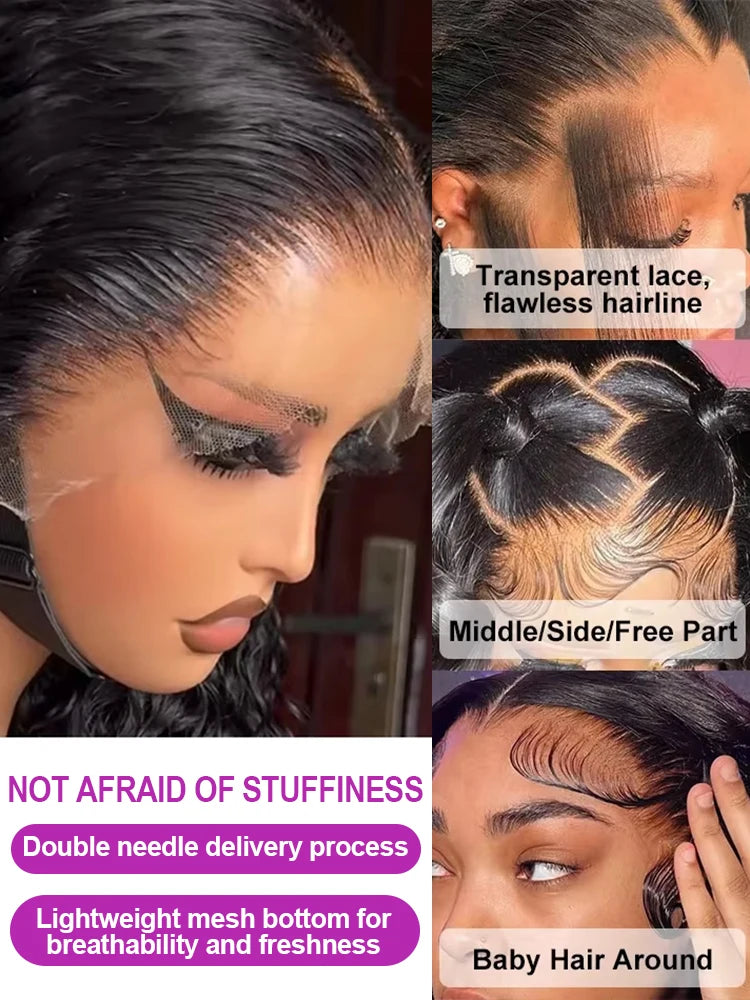 30–40" Loose Deep Wave Wig – 13x6/13x4 HD Lace Frontal, 360 Full Lace Pre-Plucked Brazilian Human Hair