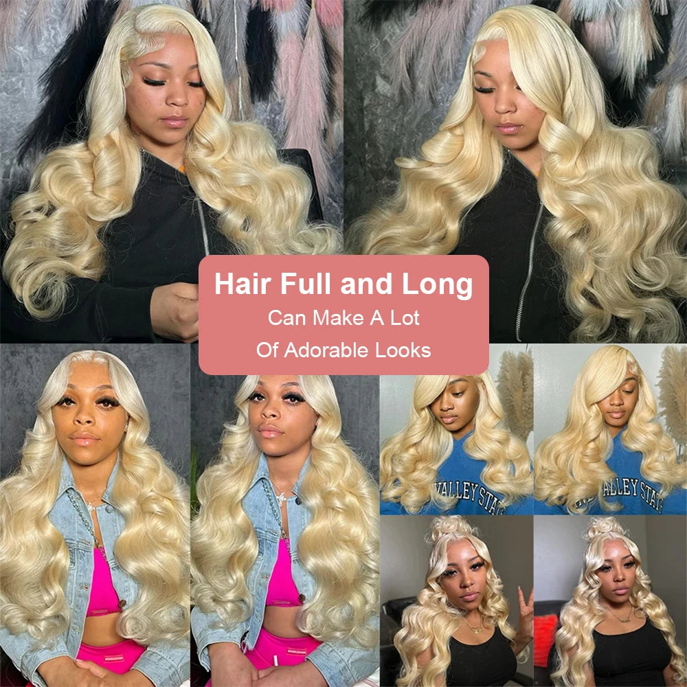 36–40" 613 Honey Blonde Body Wave Wig – 250% Density, 13x6/13x4 HD Lace Front Human Hair