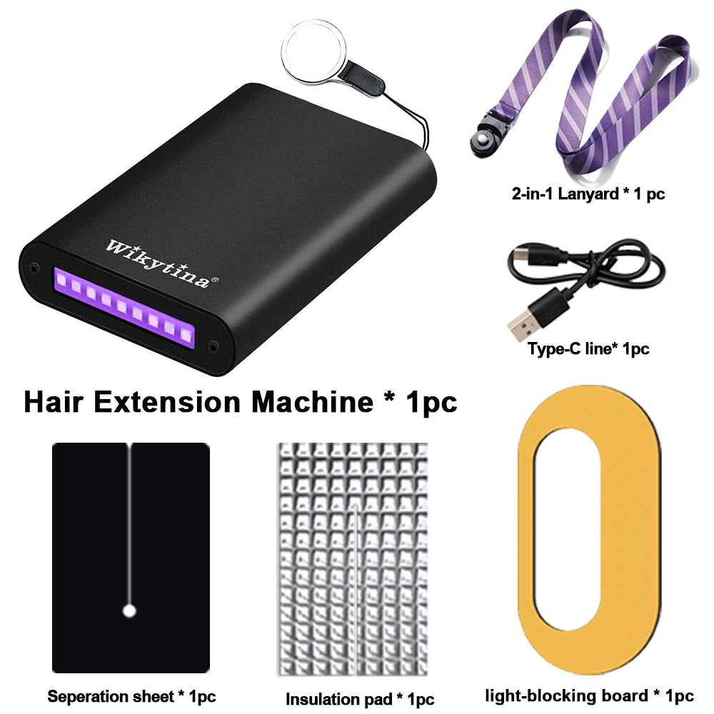 UV Light Hair Extension Kit – Professional Portable Set with UV Glue & Tools for Salon or Home Beauty Use