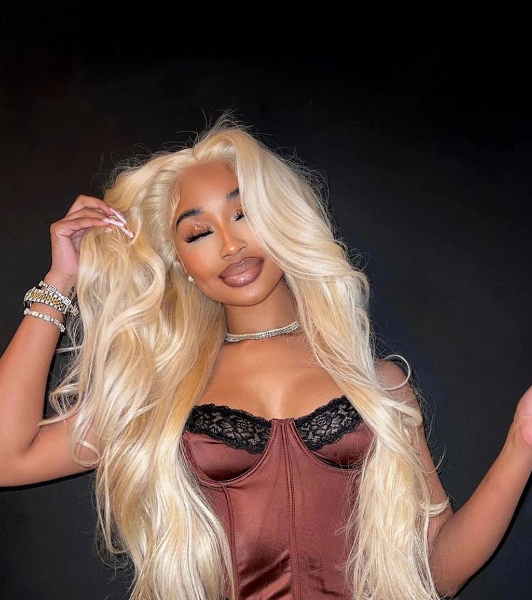 36–40" 613 Honey Blonde Body Wave Wig – 250% Density, 13x6/13x4 HD Lace Front Human Hair