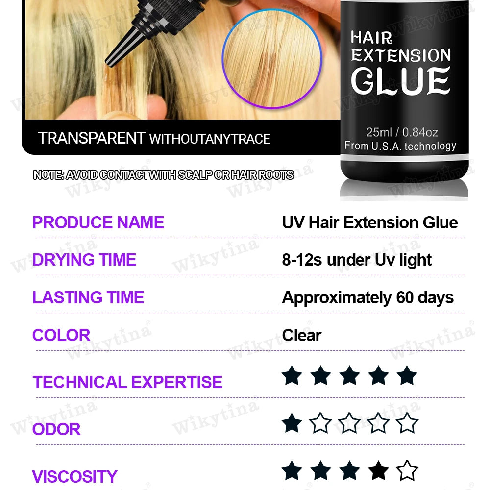 Professional UV Light Hair Extensions Machine – Salon Grade UV Curing Glue & Remover, Complete Styling Kit