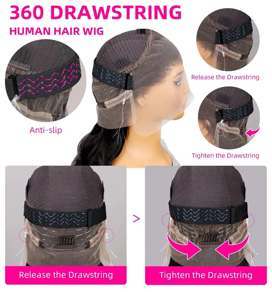 Bone Straight Lace Wig – 13x4 Frontal, 5x5 Glueless Invisi-Drawstring, 360 Full Lace Human Hair