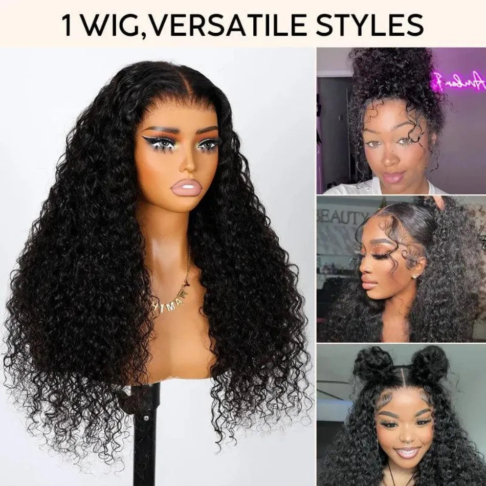 30–40" 360 Full Lace Deep Wave Wig – Pre-Plucked, Natural Hairline HD Lace, Curly Human Hair