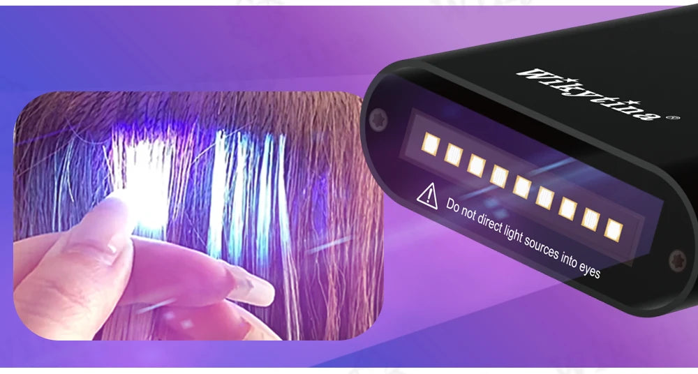 Wikytina 2025 UV V-Light Hair Extension Set – Tools Kit with UV Glue, Remover & Machine for Long-Lasting Salon Styling