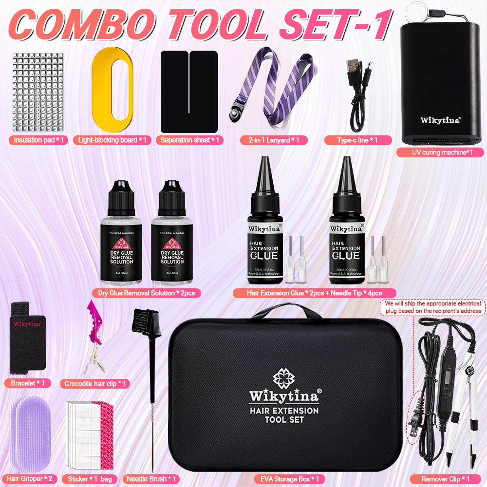 WIKYTINA Professional UV Light Hair Extension Kit