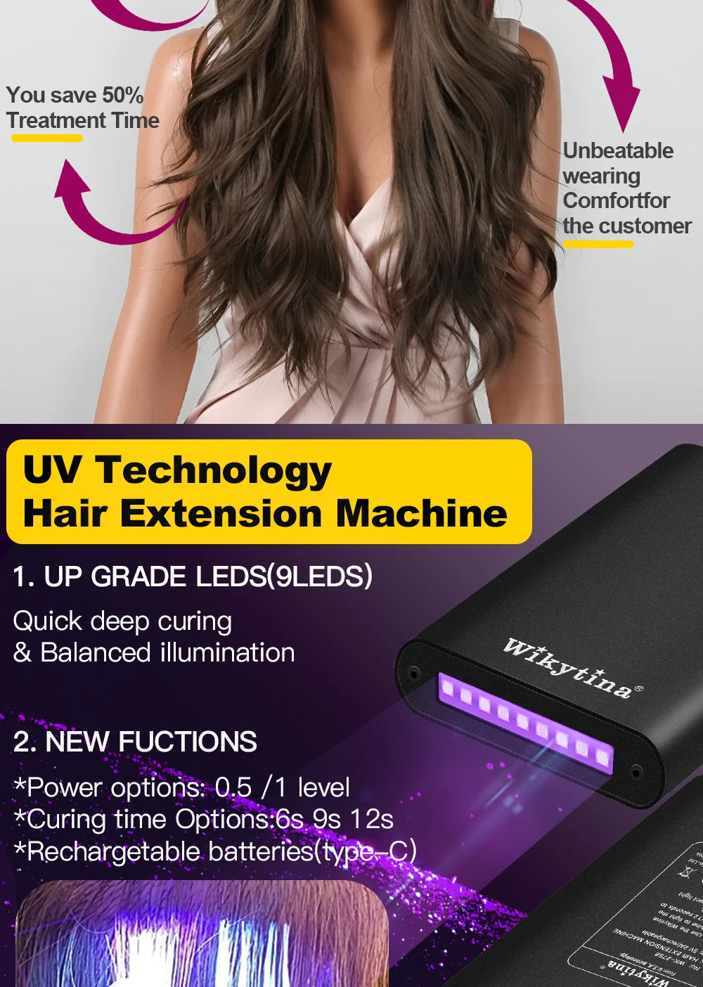 Advanced V-Light Hair Extension Tools Kit with UV Glue & Extension Machine – For Professional Salon and Home Use