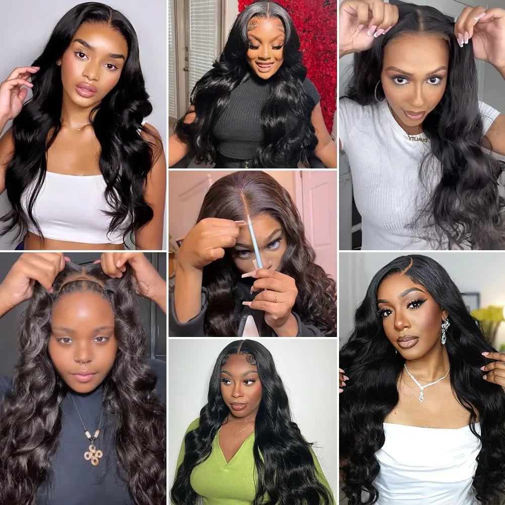 Glueless Body Wave Lace Closure Wig – 4x4/5x5 HD Transparent, Pre-Cut & Pre-Plucked Brazilian Human Hair