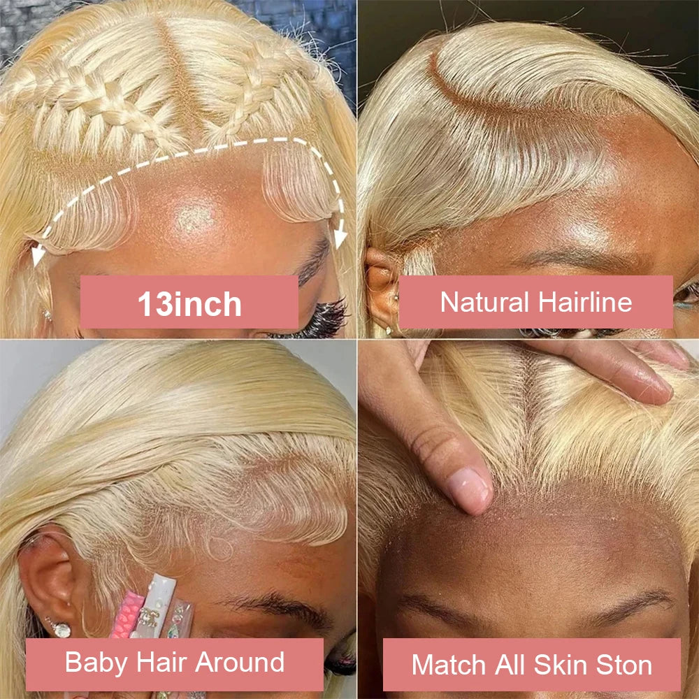 36–40" 613 Honey Blonde Body Wave Wig – 250% Density, 13x6/13x4 HD Lace Front Human Hair