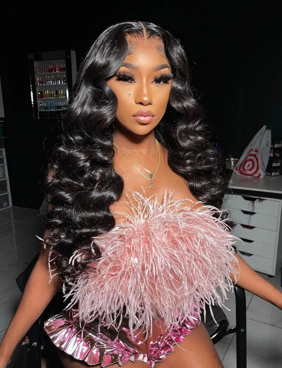 30–40" Loose Deep Wave Wig – 13x6/13x4 HD Lace Frontal, 360 Full Lace Pre-Plucked Brazilian Human Hair