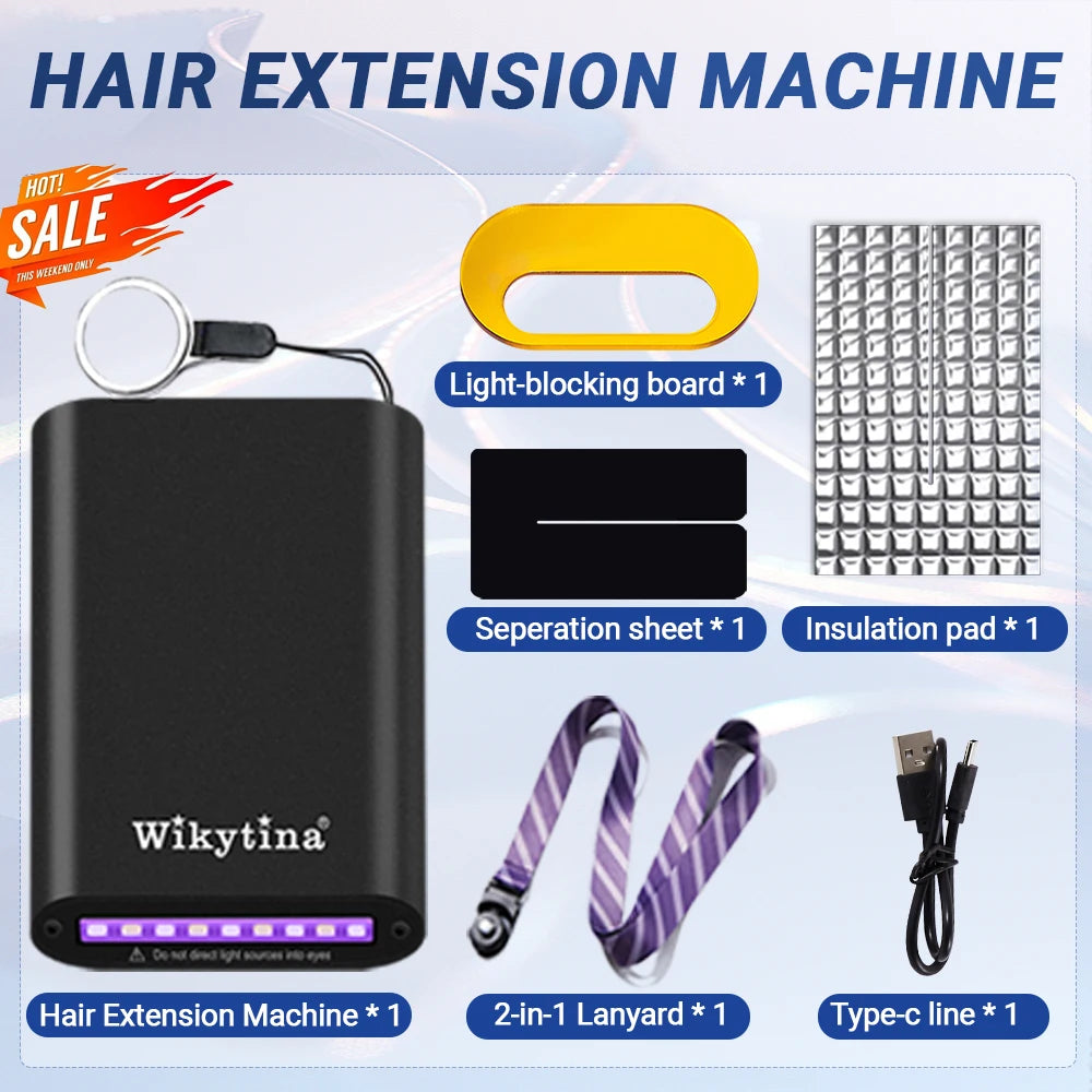 Professional UV Light Hair Extensions Machine – Salon Grade UV Curing Glue & Remover, Complete Styling Kit