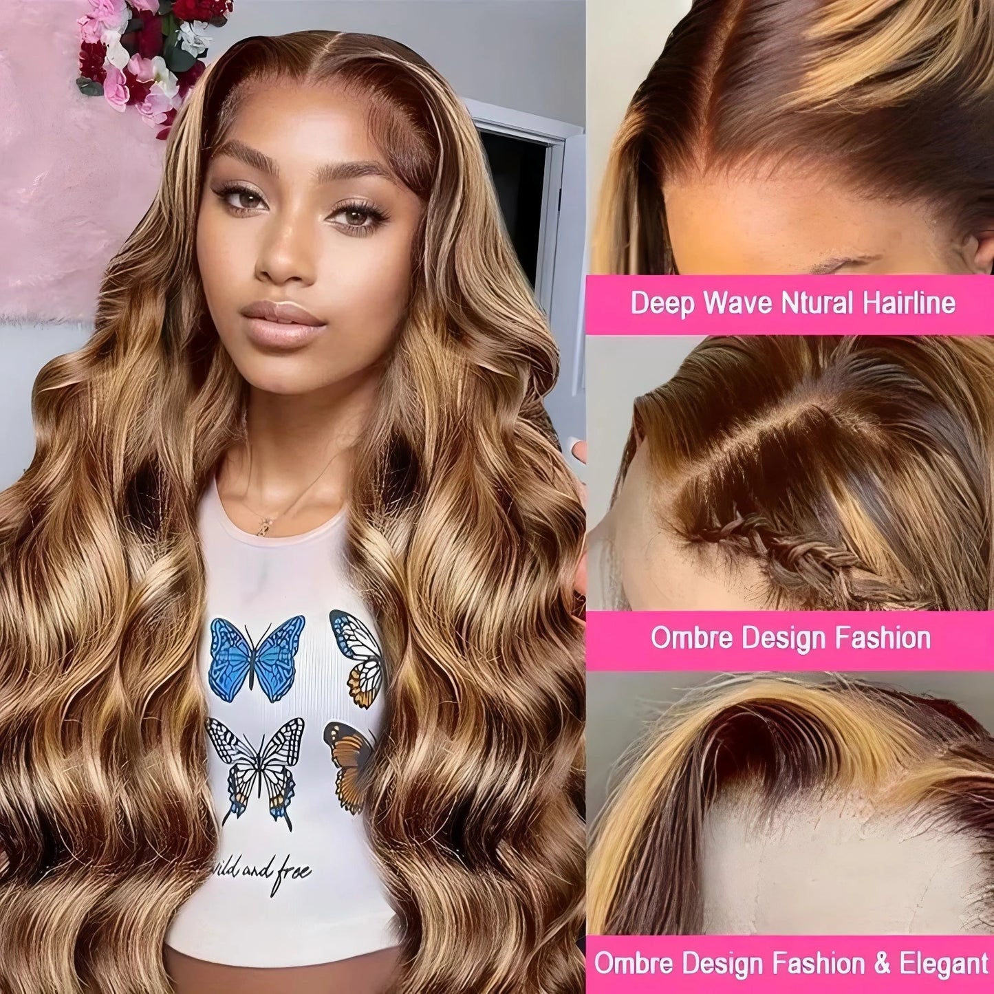 30" Body Wave 4/27 Honey Blonde Lace Front Wig – 13x6 HD Lace Frontal Human Hair