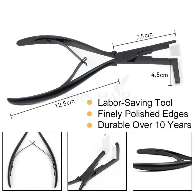 Professional 4.5cm Tape-In Hair Extension Pliers – Stainless Steel, Ergonomic & Durable