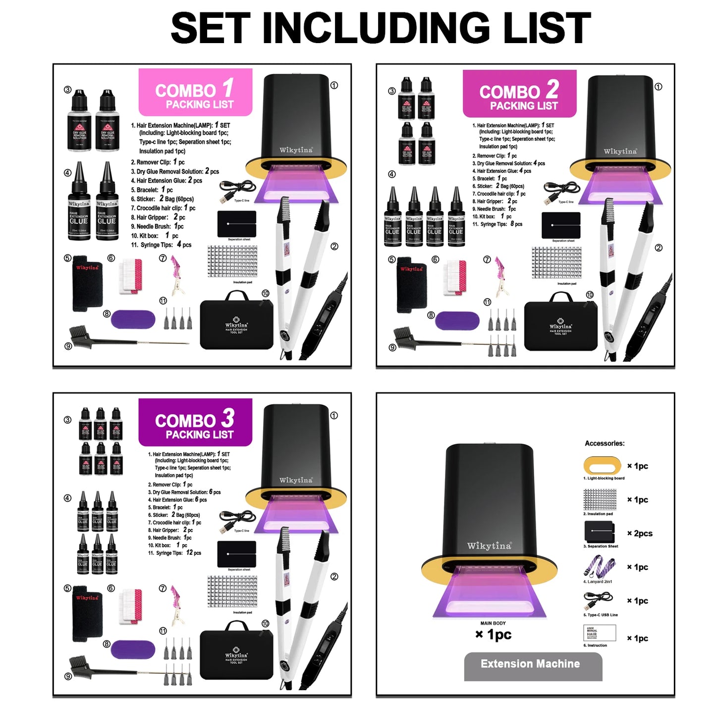 Wikytina V-Light UV Hair Extension Kit – Tools Set with UV Glue & Remover Machine, Premium Salon Styling Upgrade