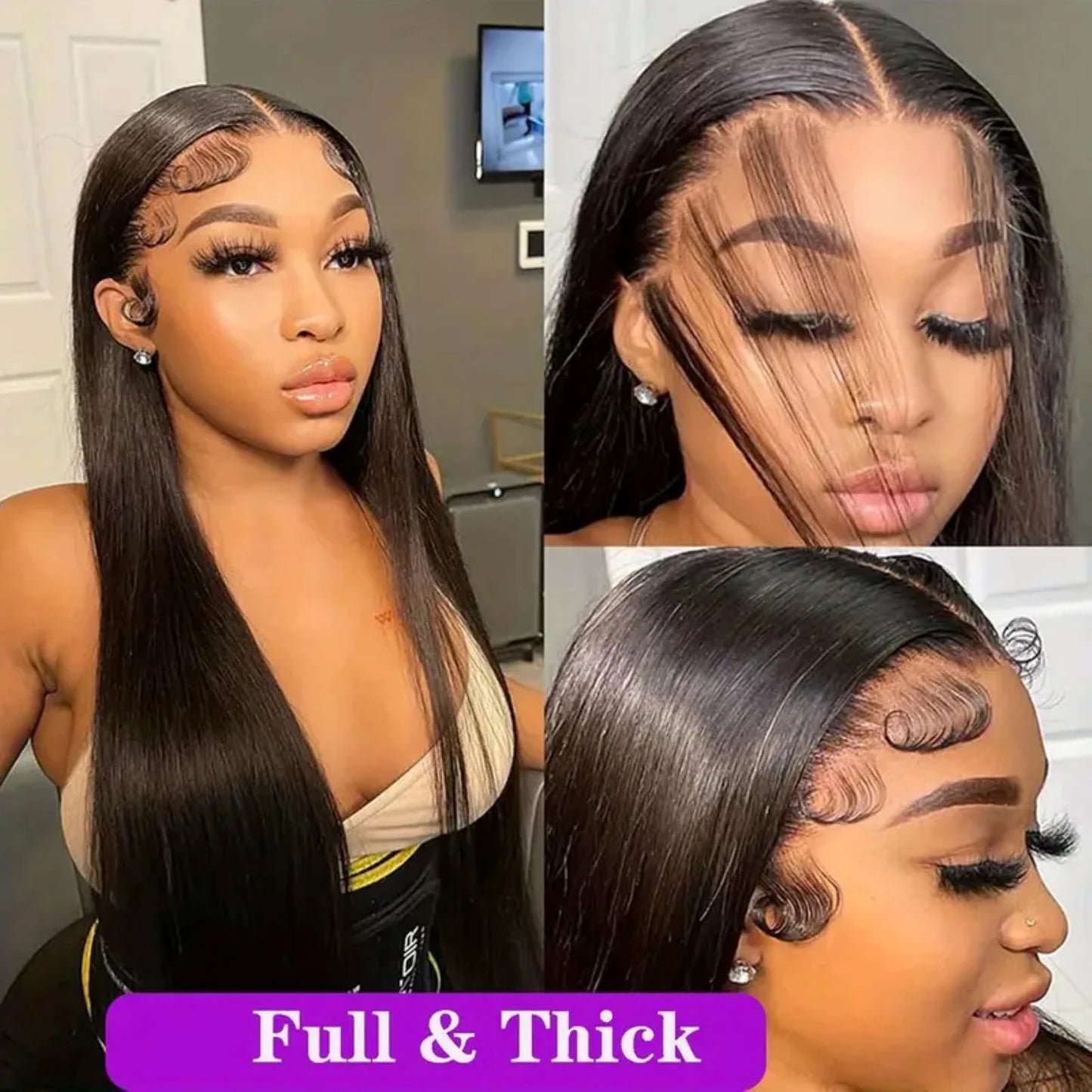 40" Bone Straight Lace Front Wig – 13x4 HD Lace Frontal, Full Lace Human Hair