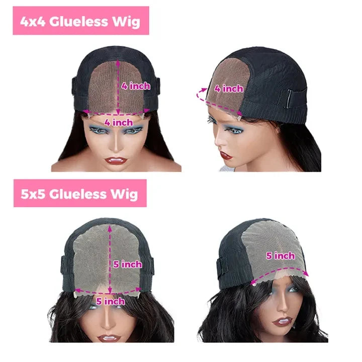 30" No Silk Straight HD Lace Wig – 5x5/4x4 Glueless Closure, Pre-Cut 200% Human Hair Wear & Go