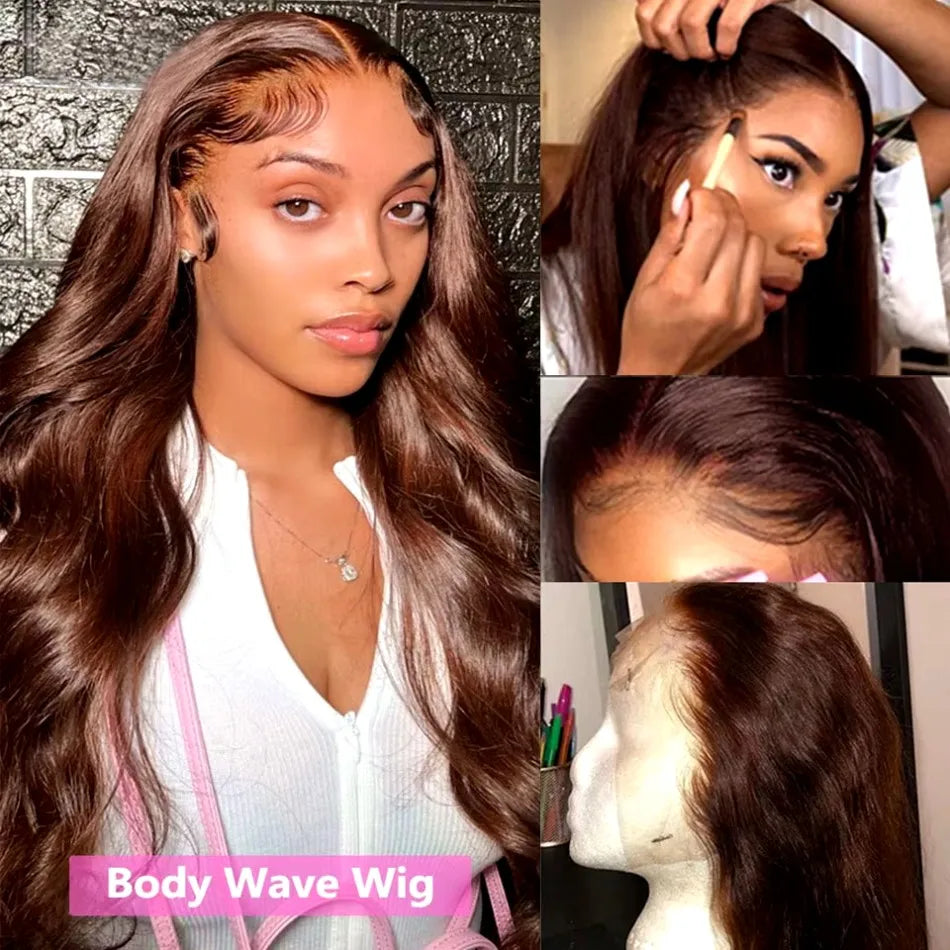 Chocolate Brown Lace Front Wig Body Wave Wig 13x6 Hd Lace Frontal Wig 250 Density Human Hair Wigs for Black Women Clearance