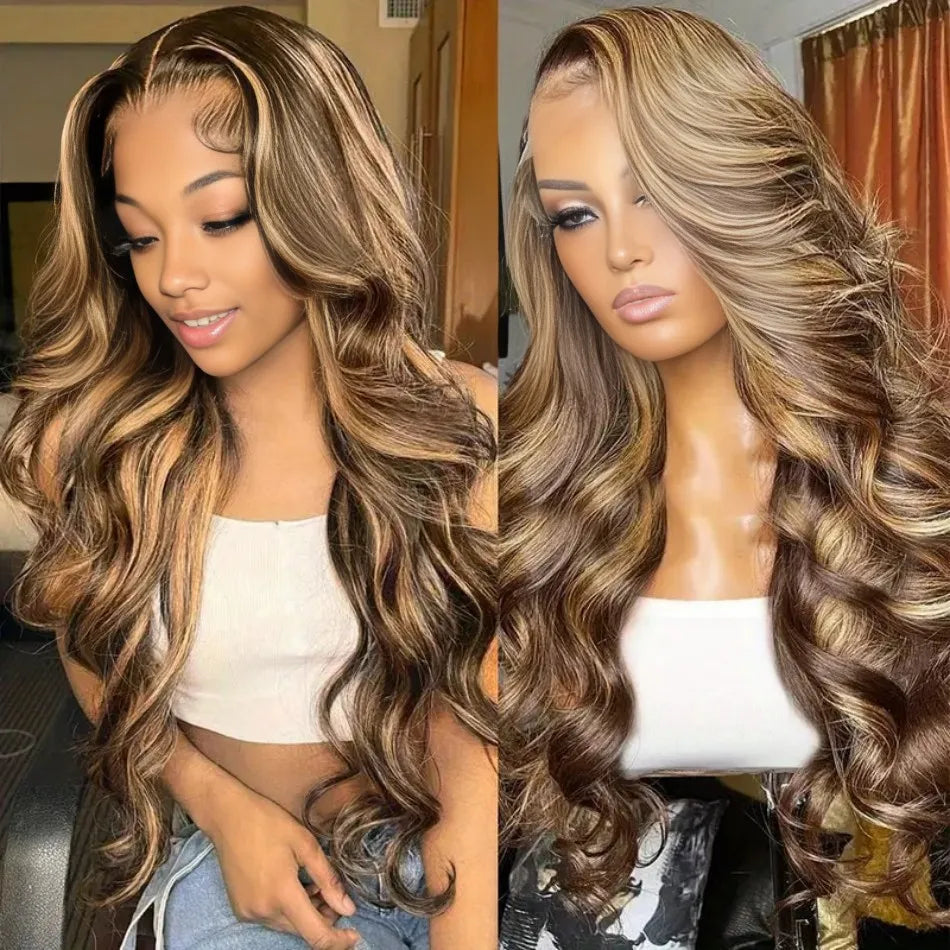 30" Body Wave 4/27 Honey Blonde Lace Front Wig – 13x6 HD Lace Frontal Human Hair
