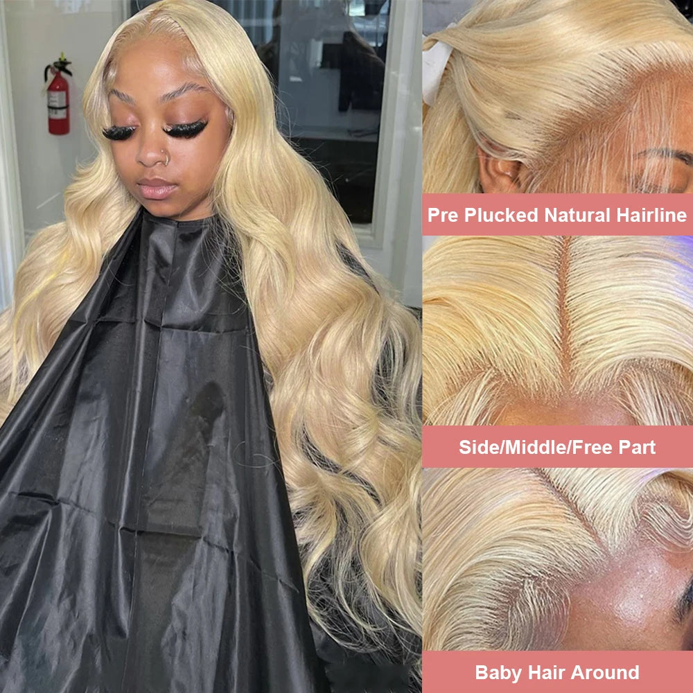 36–40" 613 Honey Blonde Body Wave Wig – 250% Density, 13x6/13x4 HD Lace Front Human Hair