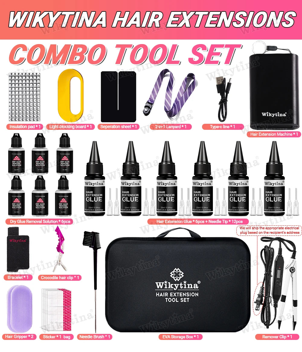 WIKYTINA Professional UV Light Hair Extension Kit