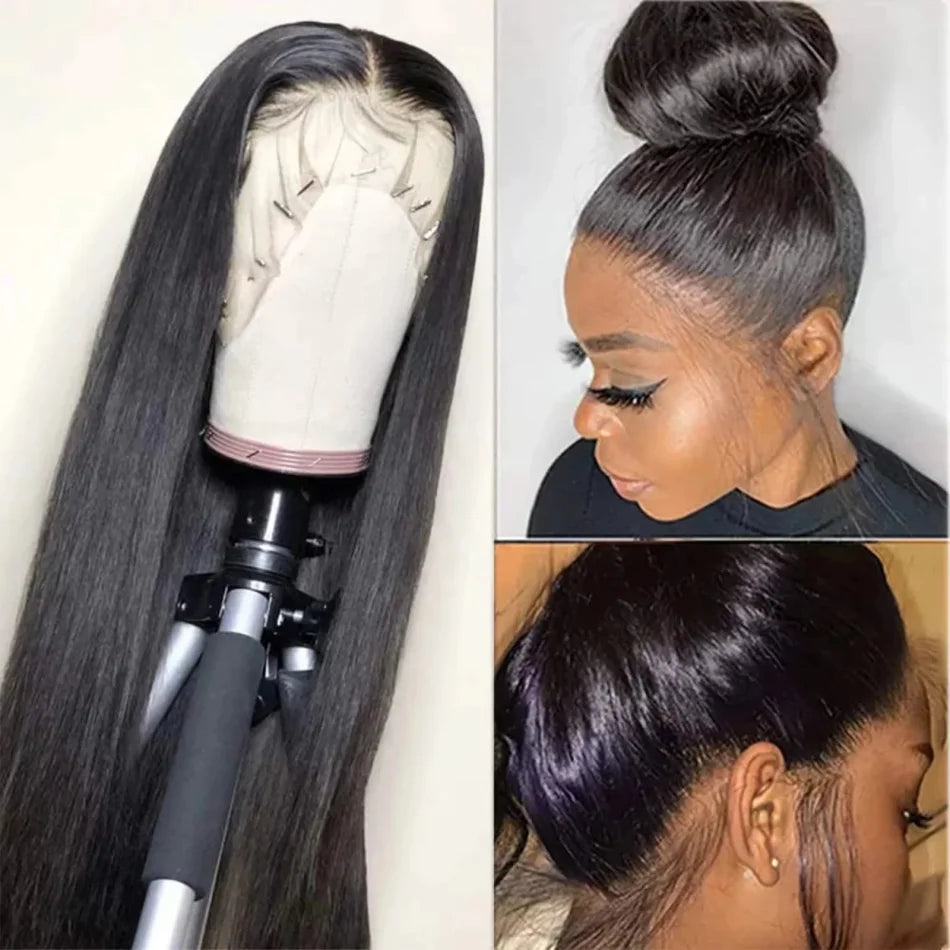 30–40" Straight 360 Full Lace Wig – 250% Density HD Lace Front, 13x4 Brazilian Human