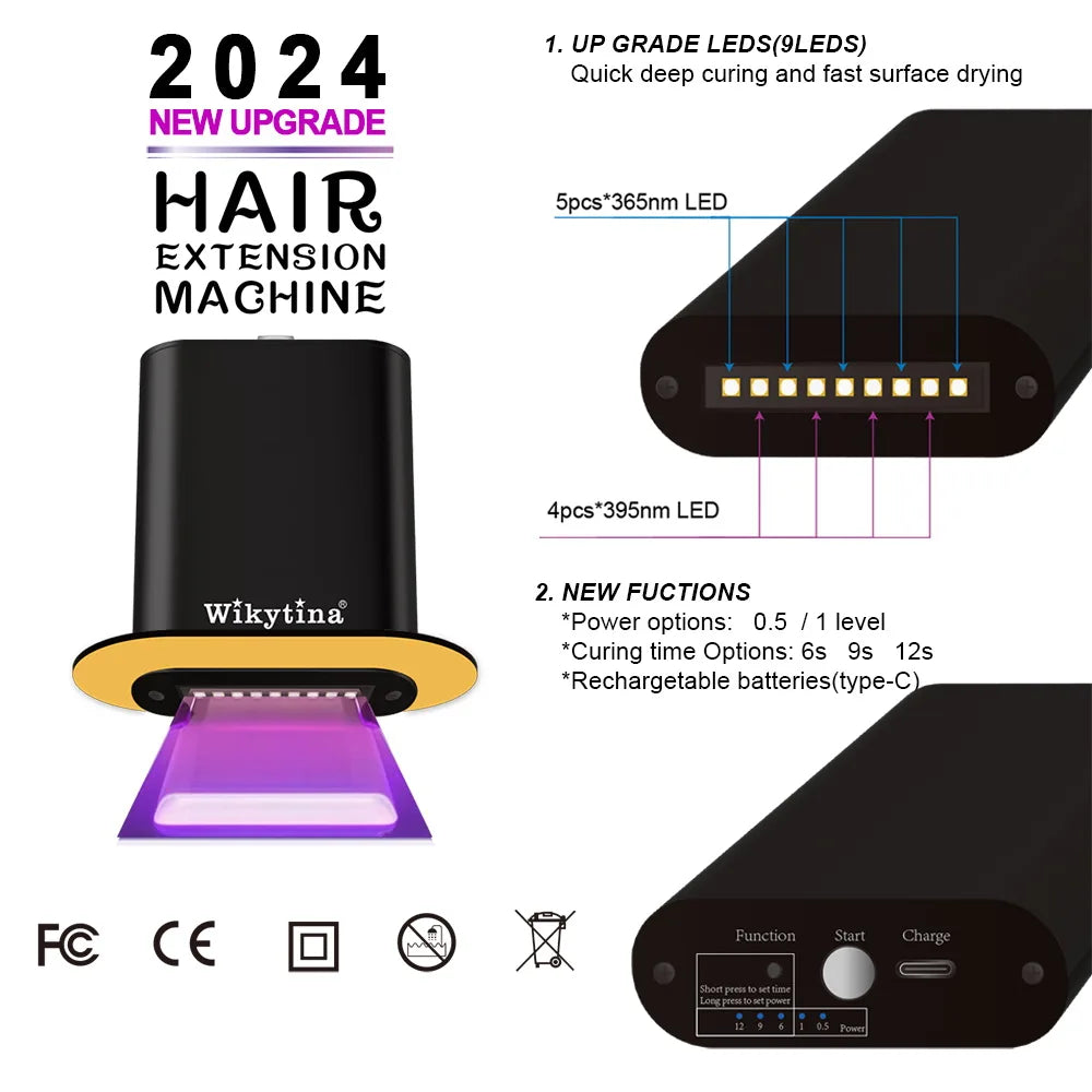 2025 V-Light Hair Extension Kit with UV System – Traceless Tape & Lightweight Tools for Fast, Professional Hair Grafting
