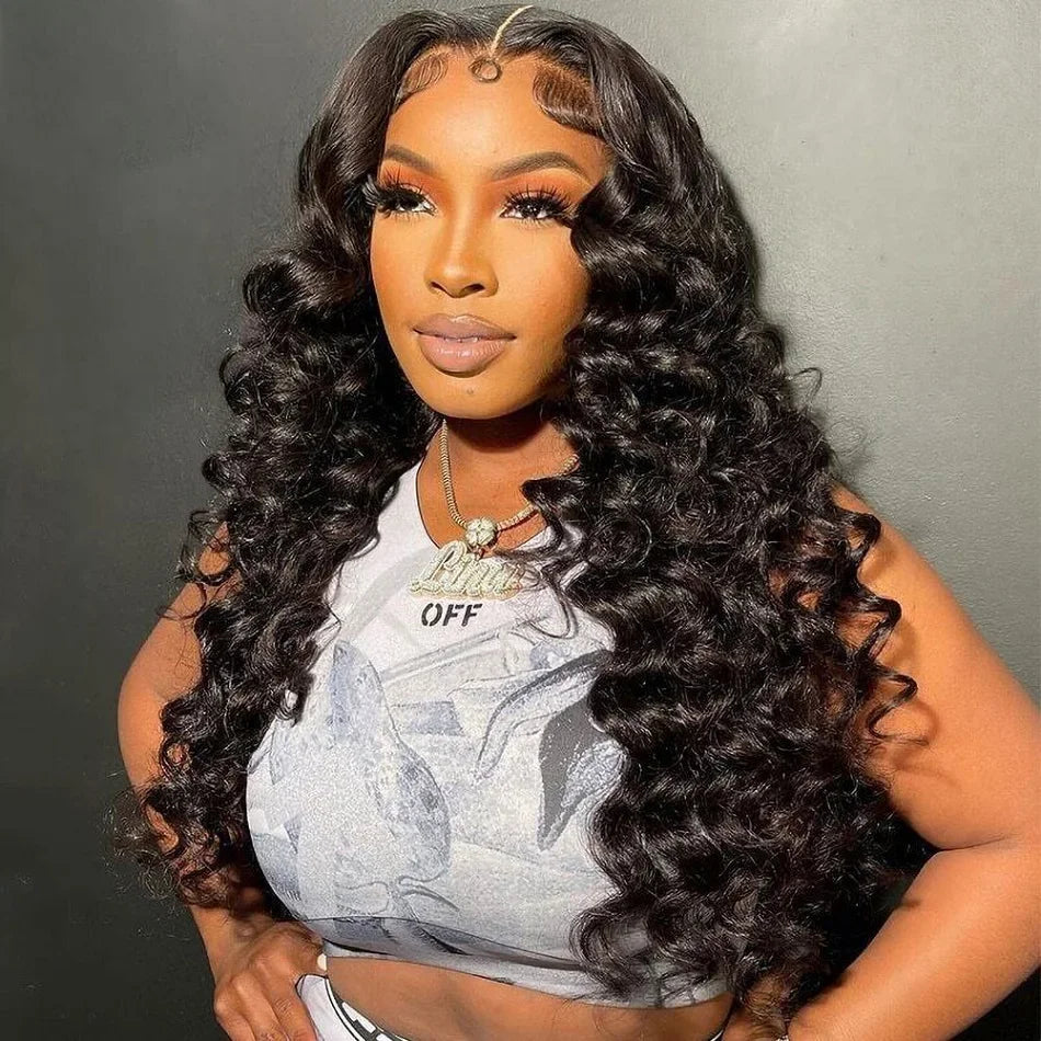 30–40" Loose Deep Wave Wig – 13x6/13x4 HD Lace Frontal, 360 Full Lace Pre-Plucked Brazilian Human Hair